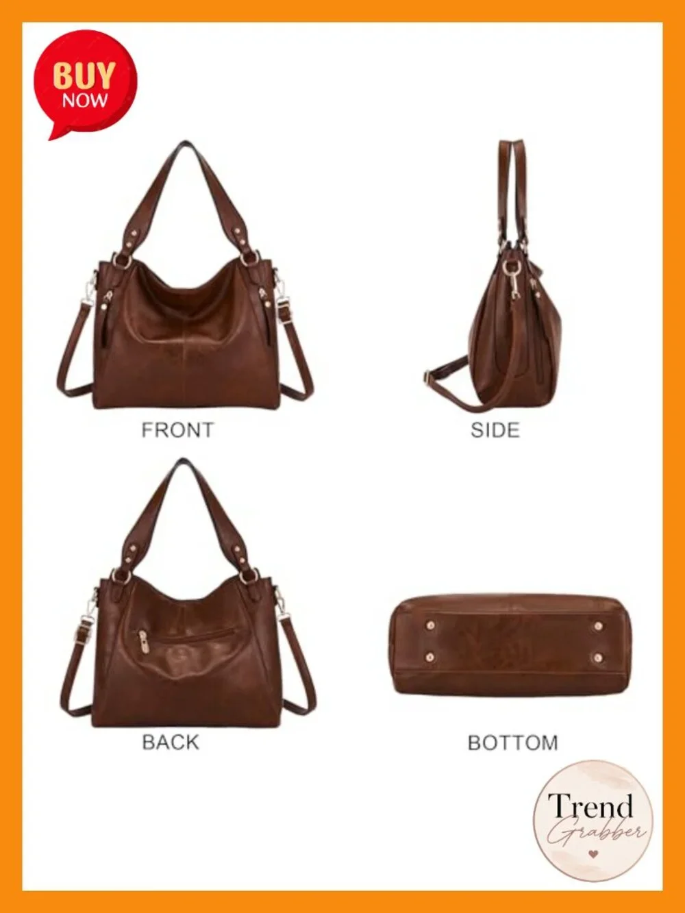 Women's Hobo Handbag & Wallet Set 2pcs Soft Faux Leather Shoulder Bag Tote